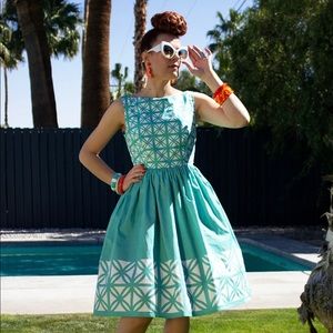 TOBS- Oblong Box Shop Breeze Block Kiki Dress in Turquoise